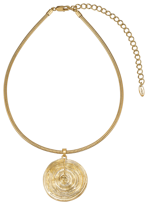Statement Swirl Pendant 18K Gold-Plated Choker Necklace