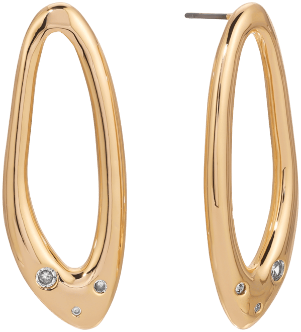 Molten 18k Gold Plated Crystal Dotted Oval Earrings