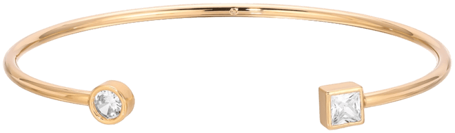 Crystal Shapes 18k Gold Plated Bracelet Cuff