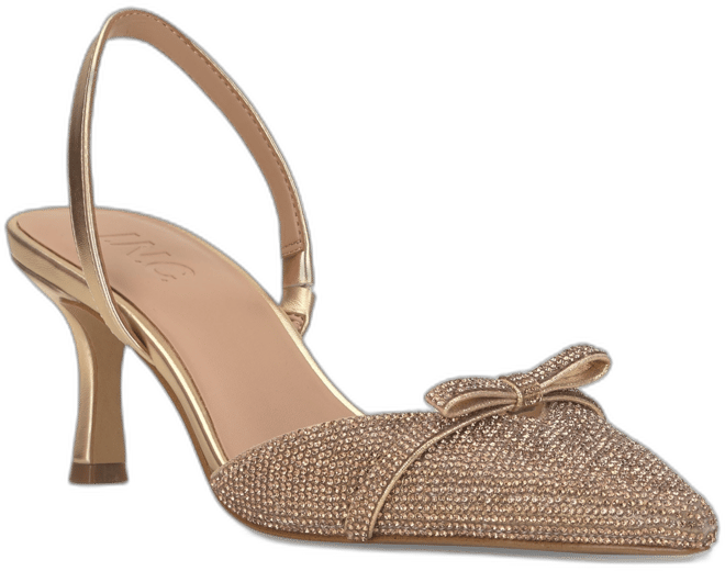 I.N.C. International Concepts Women s Gelsey Slingback Kitten Heel Pumps Created for Macy s Macy s