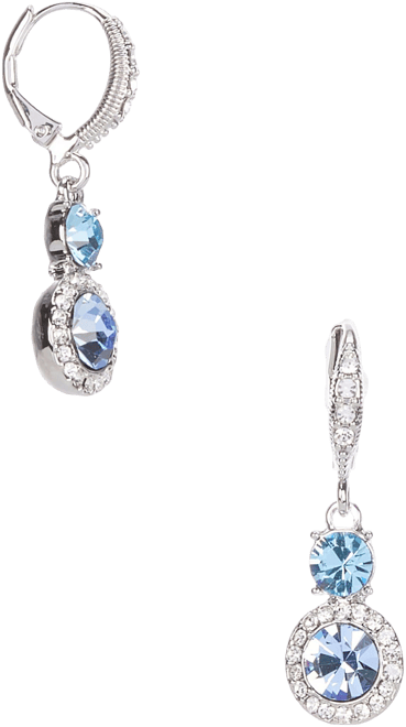 Givenchy Silver Tone Blue Crystal Drop Earrings Dillard s