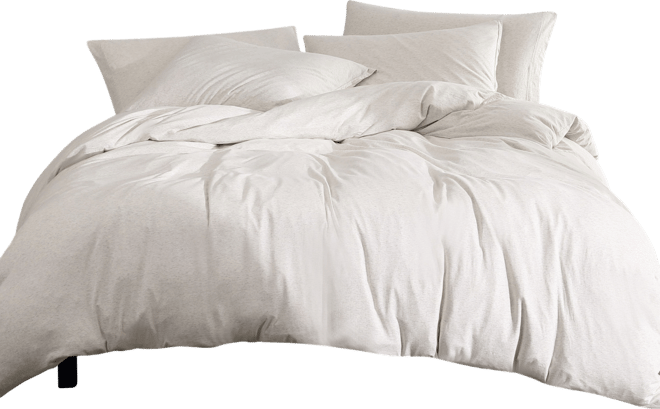 Modern Cotton Melange Tencel Jersey 3 Piece Duvet Cover Set, King