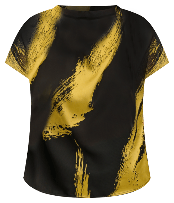 Donna Karan Women's Short Sleeve Metallic Print Blouse