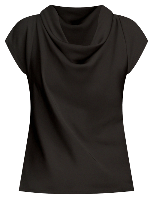 Women's Cowl-Neck Cap-Sleeve Top