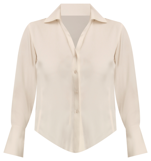 Women's Button Front Point Hem Top, Regular & Petite Sizes