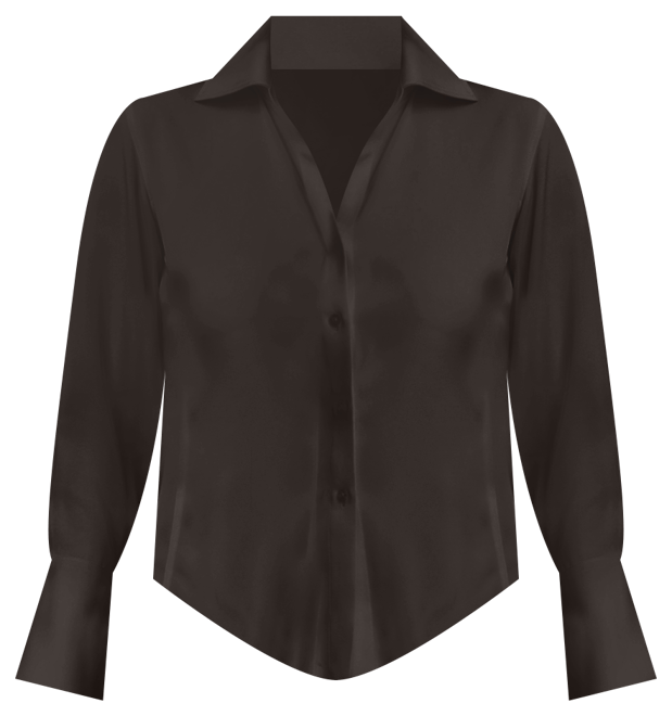 Women's Button Front Point Hem Top, Regular & Petite Sizes