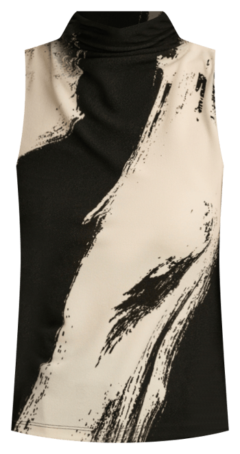 売れ筋商品|||ダナ キャラン ニューヨーク カットソー トップス レディース Donna Karan Women's Mock Neck Sleeveless Top Cream Donna Karan New York Donna Karan Women's Printed Mock Neck