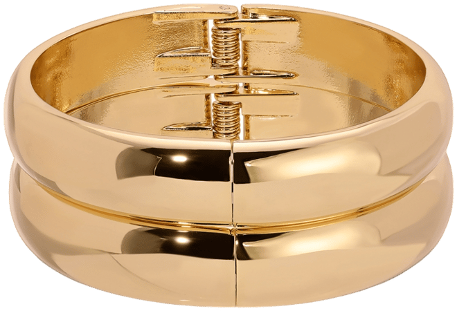 Simple Stackable Silver-Plated Bangle Bracelet Set