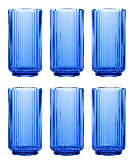 Mesa Jumbo Cobalt Glasses, Set of 6