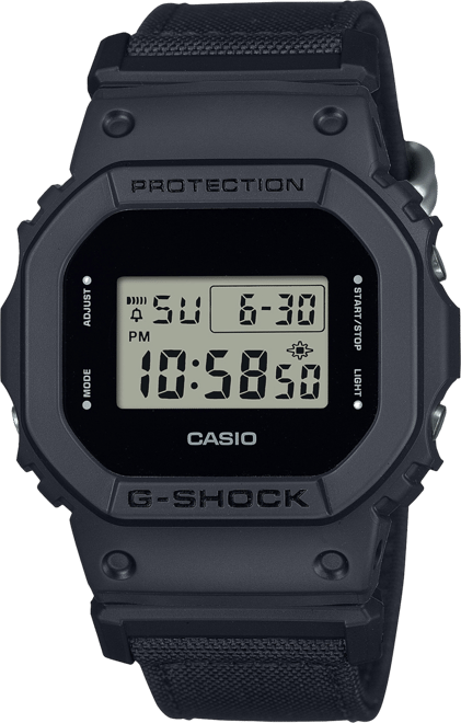 G Shock Men s Digital Black Cordura and Resin Watch 42.8mm DW5600BCE 1 Macy s