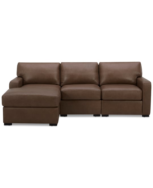Radley 3-Pc. Leather Modular Chaise Sectional, Created for Macy's