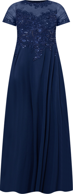 Plus Size Beaded Chiffon Gown