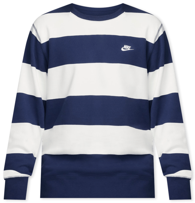 Nike Club Fleece Sudadera de cuello redondo de French Terry de alta densidad a rayas para hombre