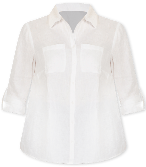 Plus Size 100% Linen Roll-Tab Shirt, Exclusively at Macy's