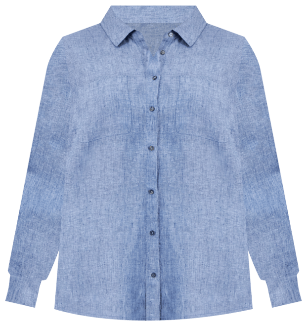 Plus Size 100% Linen Roll-Tab Shirt, Exclusively at Macy's