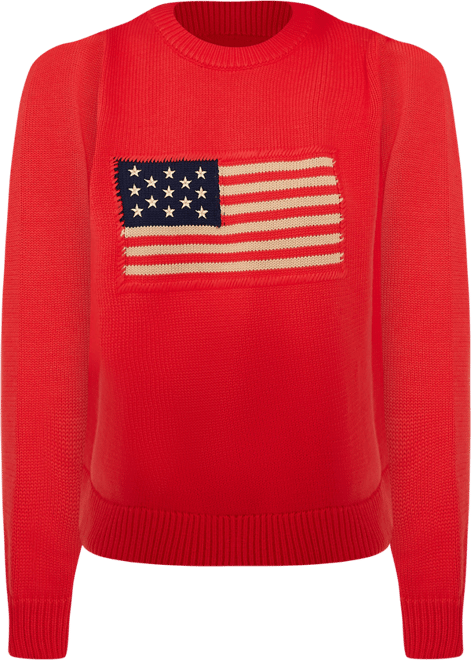 Red Cropped Puff Sleeve Americana Sweater