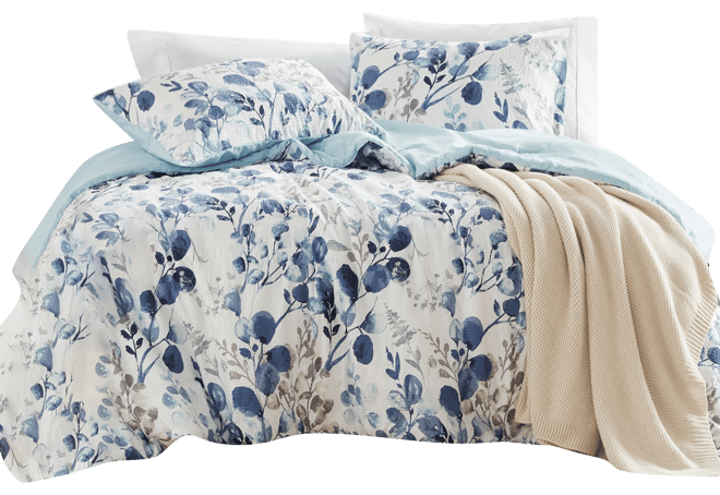 Gabby Reversible Floral Botanical Seersucker 2-Pc. Comforter Set, Twin/Twin Xl