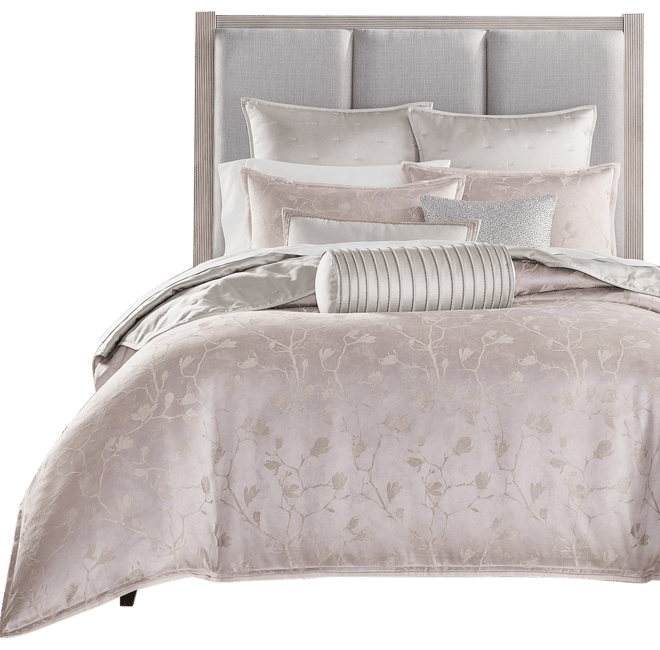 Hotel Collection Sakura Blossom Grey Lac Duvet Cover Set, King, Created for Macy's