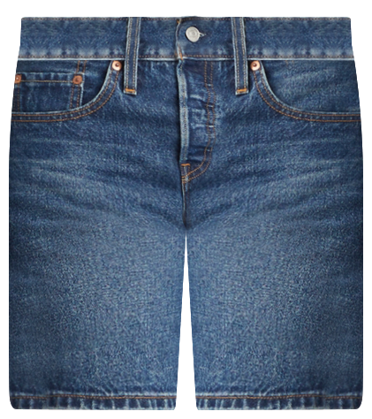 501 Mid-Thigh High Rise Straight Fit Denim Shorts