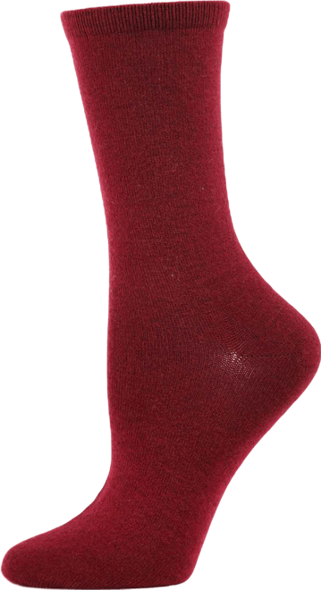 Flat knit Cashmere Women's Crew Socks