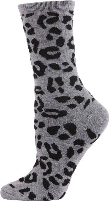 Leopard Animal Print Cashmere Women's Crew Socks