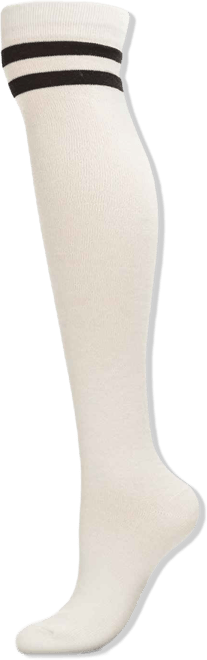 Women's Top Stripe Cashmere Blend Over The Knee Warm Socks