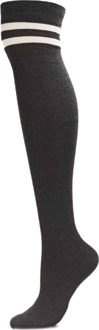 Women's Top Stripe Cashmere Blend Over The Knee Warm Socks