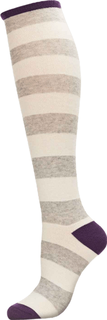 Women's Shaded Stripes Cashmere Blend Knee High Socks