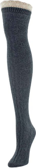 Women's Diamond Crochet Over The Knee Socks