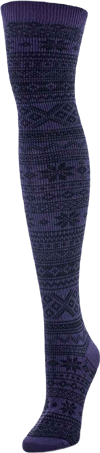 Women's Snow Flakes Stripes Over The Knee Socks