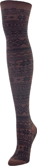 Women's Snow Flakes Stripes Over The Knee Socks