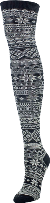 Women's Snow Flakes Stripes Over The Knee Socks