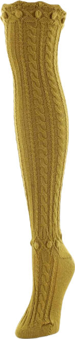 Women's Dotty Diamond Chunky Knit Over-The-Knee Warm Socks