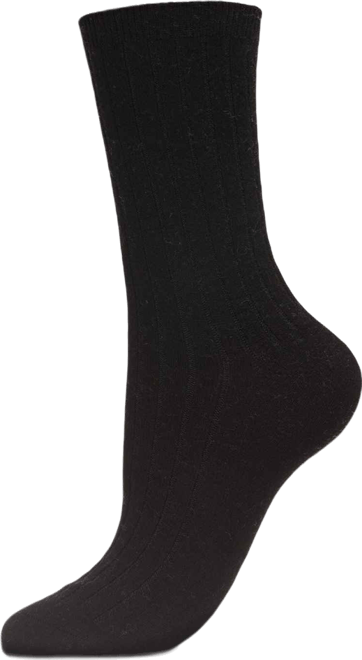 Women's Rib Cashmere Crew Socks