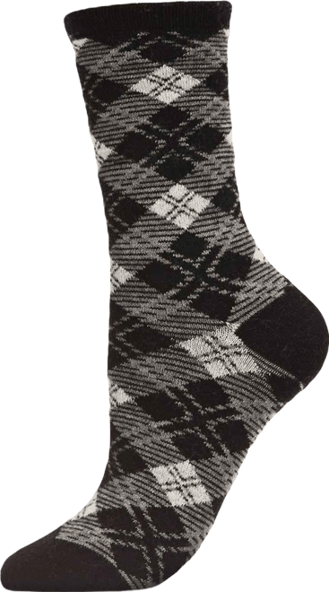 Women's Diamond Overlay Cashmere Blend Crew Socks