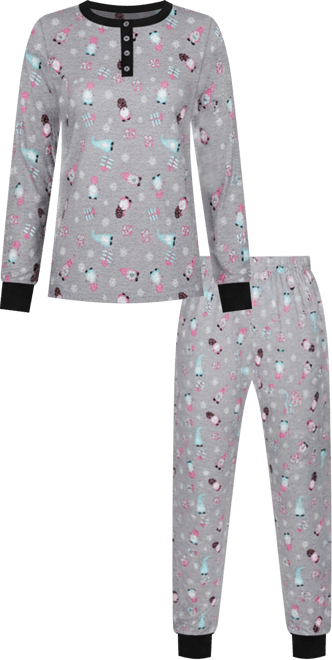 Women's Holiday Gnomes Cotton Blend 2 Piece Pajama Set