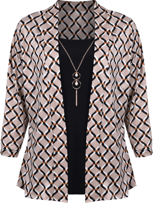 Women's 3/4 Sleeve Two-Fer Top