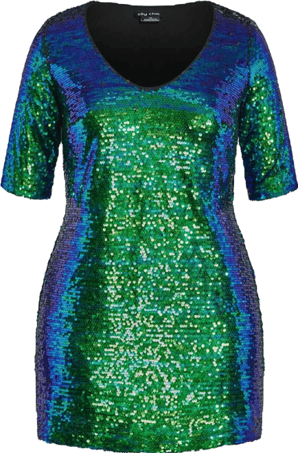 Plus Size Sequin Glam Dress