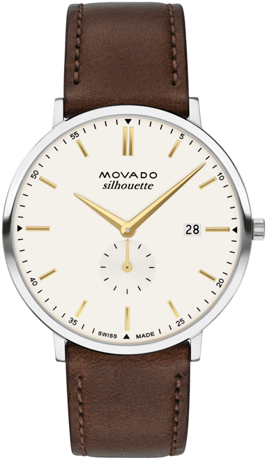 Men's Silhouette Swiss Quartz Chocolate Brown Leather Watch 40mm