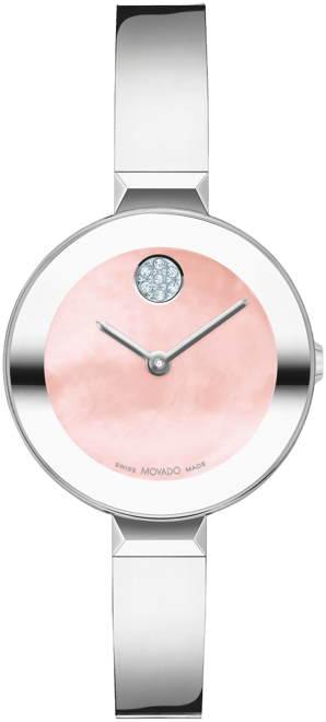 Women's Bold Bangles Swiss Quartz Stainless Steel Silver-tone Watch 28mm