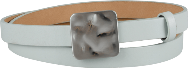 Women's Skinny Hammered Plaque Buckle Belt