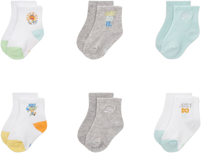 Nike Summer of Swoosh Calcetines de 1/4 de largo (6 pares) para bebé (12-24 meses)
