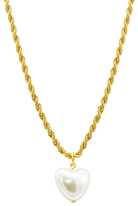 ADORNIA Tarnish Resistant 14K Gold-Plated Rope Chain Heart