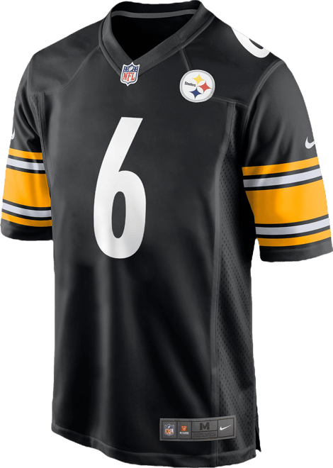 Nike Men's Pittsburgh Steelers Patrick Queen #6 Black Game Jersey