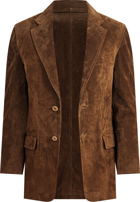 Men Grant 2-Button Suede Leather Blazer