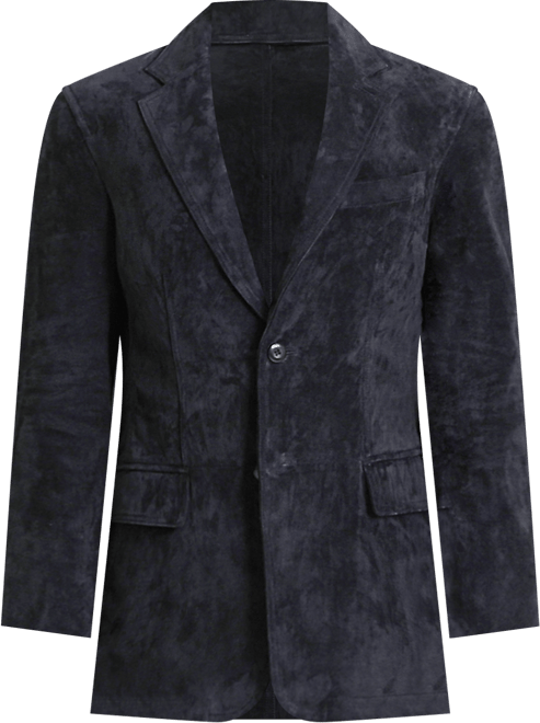 Men Grant 2-Button Suede Leather Blazer