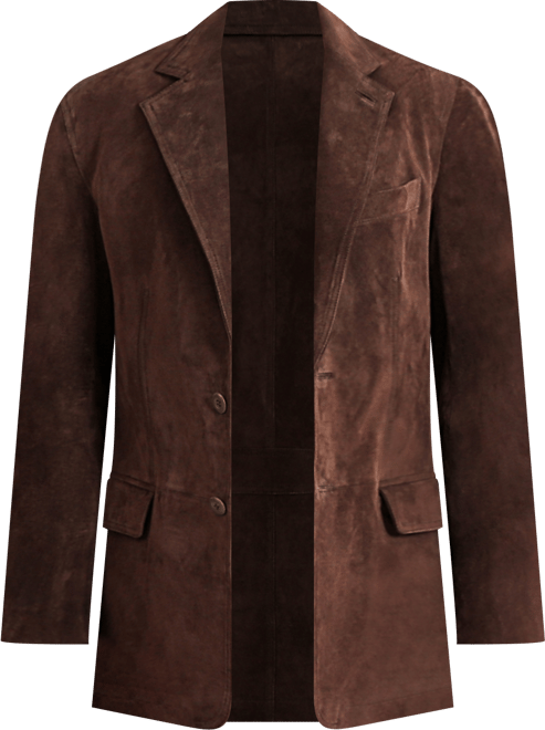 Men Grant 2-Button Suede Leather Blazer