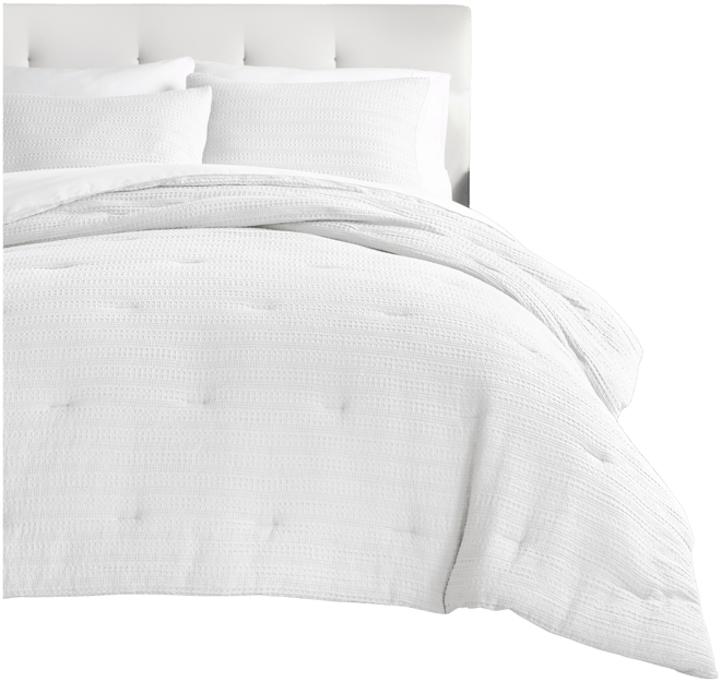 Waffle Textured 3-Piece Comforter Set, King/California King