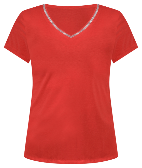 Women's Short Sleeve Top with Stone Details