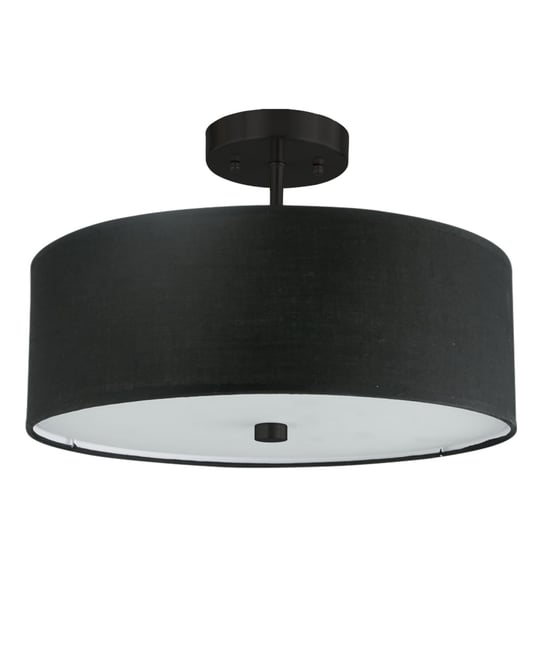 9.25" Fabric, Metal Everly 3 Light Semi-Flush Mount with Shade